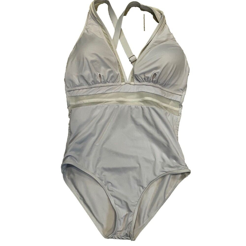 Holipick One Piece Swimsuit, Bathing Suit Slimming, Size L, White